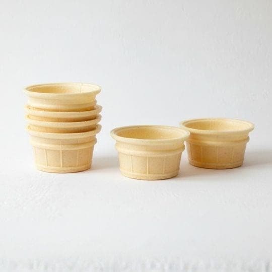 Ronde eetbare wafelcup